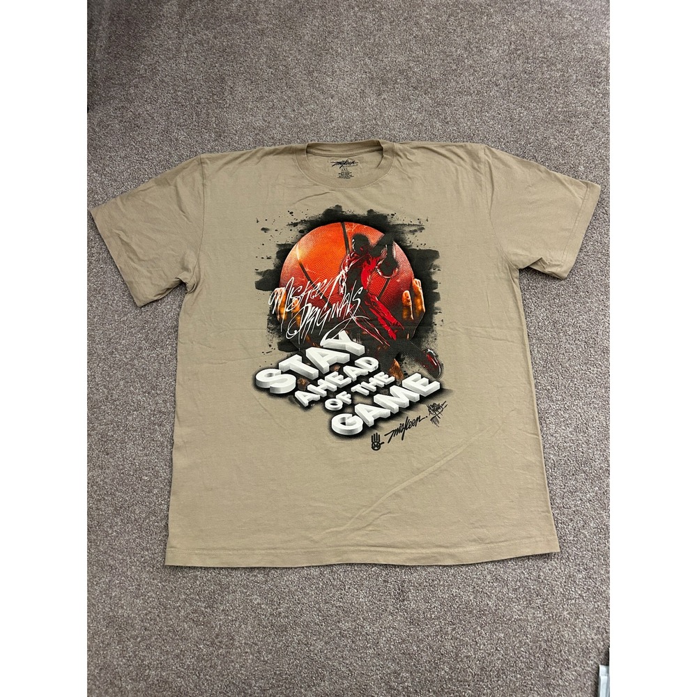 Miskeen Originals Basketball‎ Graphic T-Shirt Mens 2XL Tan Excellent Stay Ahead